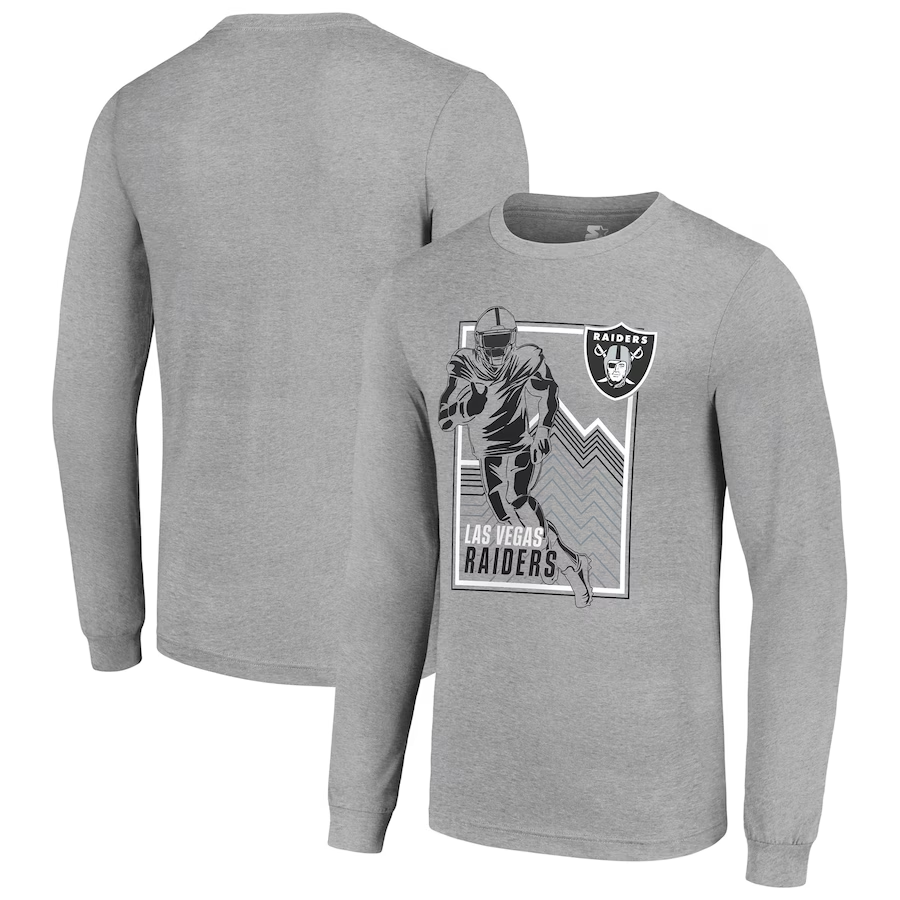 Men Oakland Raiders grey 2024 NFL Long sleeve T Shirts